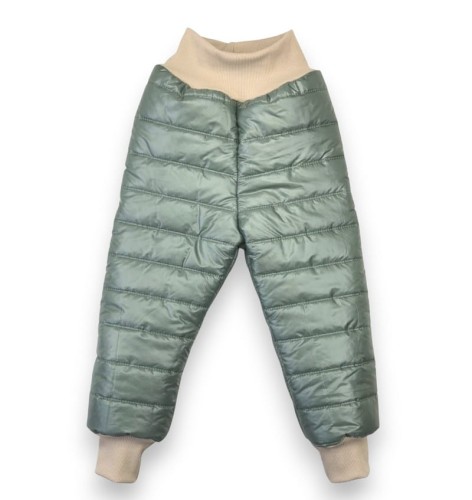 Zima Spodnie dziewczynka & chłopiec ocieplane pikowane perłowy  tu.jpg