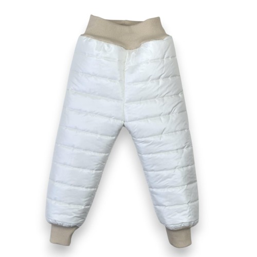 Zima Spodnie  chłopiec ocieplane pikowane kość słoniowa  ściągacz beż  (sp2513).jpg